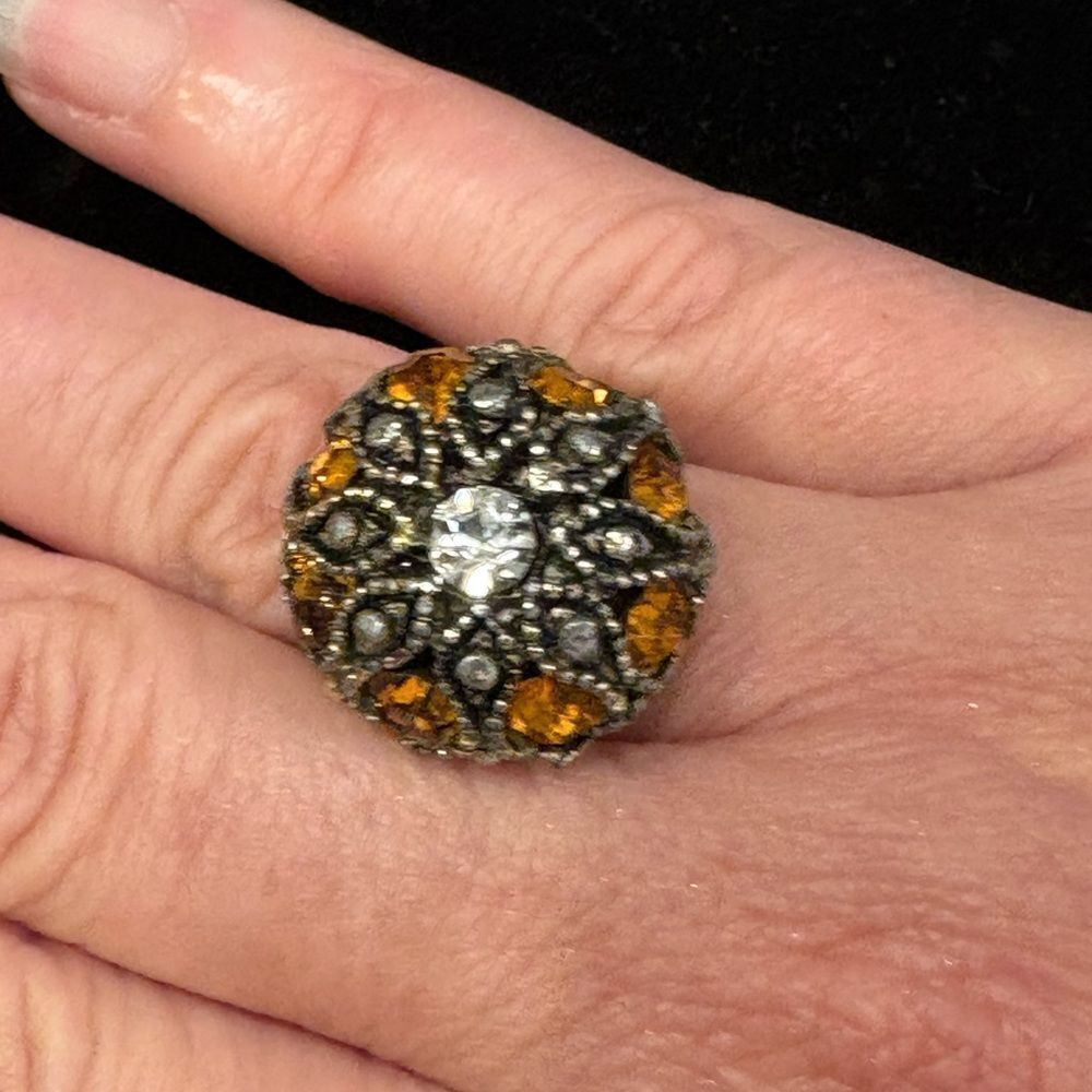VTG Boho Style Statement Ring Size 7.5 Adjustable